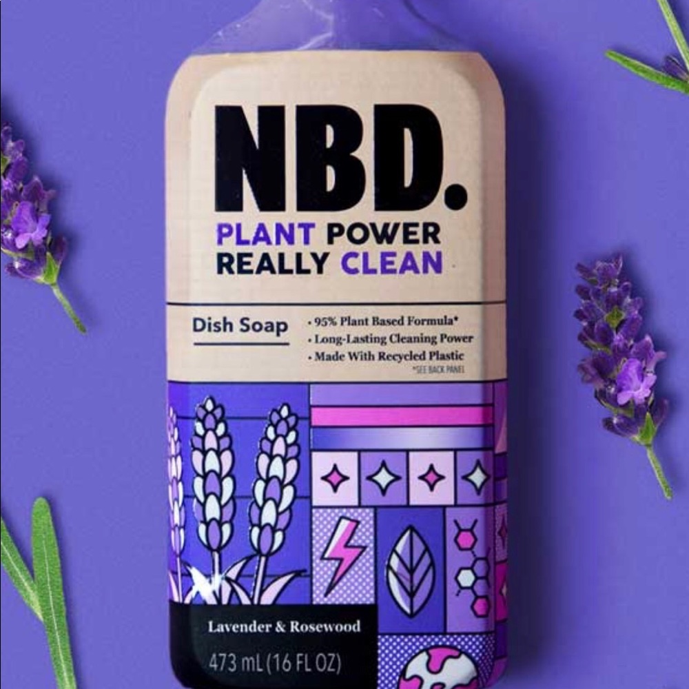 NBD Brand DISH SOAP 95% Plant Based Formula 16oz- Lavender Rosewood available.